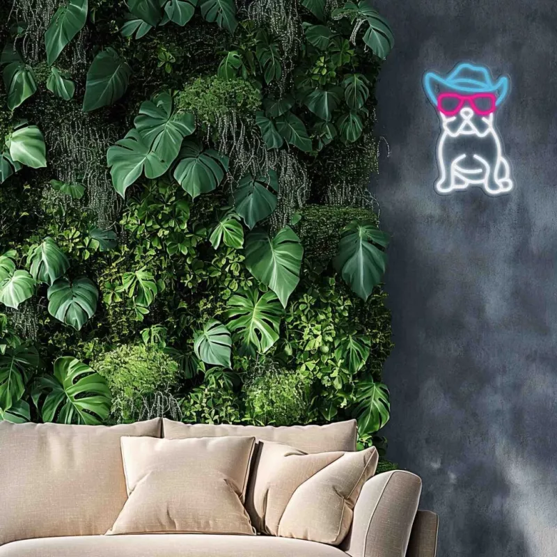 Neon Lights MANTA SNL114MT Bulldog mit Brille Neonschild