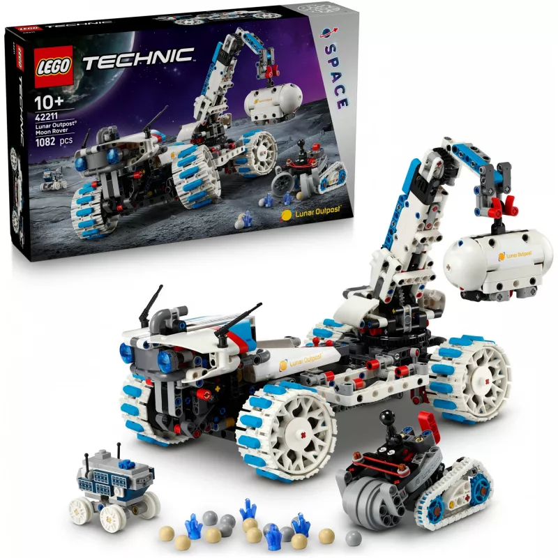LEGO Technic 42211 Lunar Outpost Moon Rover – Konstruktionsspielzeug, 1082 Teile, modularer Aufbau, 130×310×190 mm