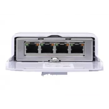 Switch UBIQUITI NanoSwitch Gigabit Ethernet PoE, 4x Gigabit RJ-45, 4x PoE-Ports, 36 W Budget, 24 V DC