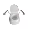 Erhöhter Toilettensitz Mobilex PLN001 mit integrierten Haltegriffen, Polypropylen, höhenverstellbar 6–15 cm, max. Belastung 120 kg