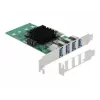 DeLOCK PCI Express x4 Karte auf 4 x extern USB 3.0 Quad Channel - Low Profile Formfaktor