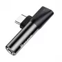 Baseus Audio Adapter USB-C auf Miniklinke 3,5 mm + USB-C (schwarz)
