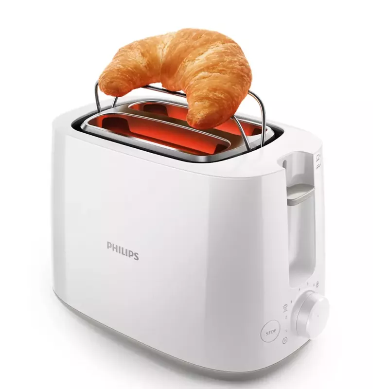 Toaster Philips Daily Collection HD2581/00 — 2-Scheiben, 830 W, 8 Bräunungsstufen, weiß