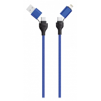 USB-Kabel 2GO 797368 1,2 m USB A/USB C USB C/Lightning Schwarz Blau