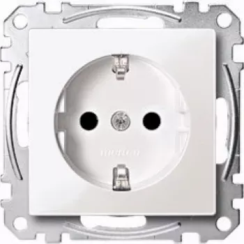Socket outlet Merten MEG2300-0325 — CEE 7/3, 250 V, 16 A, weiß, Thermoplastgehäuse