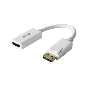 UNITEK Gold-beschichteter DisplayPort DP auf HDMI 4K UHD HDTV Male zu Female Konverteradapter mit Audio - Y-6332 Weiß