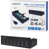 LogiLink USB 3.0 Hub, 7-Port 5,25 Zoll intern, mit Schnellladefunktion - Hub - 6 x SuperSpeed USB 3.0 + 1 x SuperSpeed USB 3.0 (Laden)