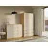 Kommode mit 2 Türen und 4 Schubladen, Artisan-Eiche/Kaschmirfarbe