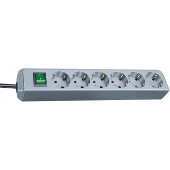 Brennenstuhl Eco-Line 6-fach Steckdosenleiste (Silber) (1159540015)