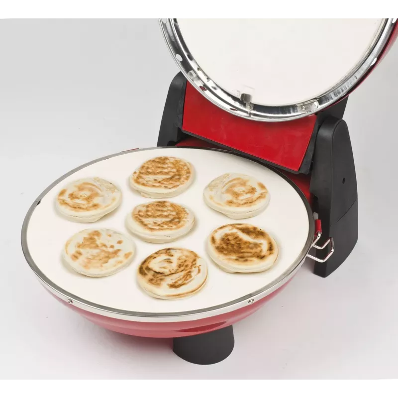 Pizzamaker G3FERRARI G10032 – 1200 W, Steinbackfläche, max. 400 °C, 31 cm Pizza, mechanischer Timer, rot
