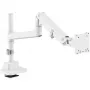 Monitorhalterung DIGITUS Single, Klemme, max. 57 Zoll, Tragfähigkeit 27 kg, VESA 75x75–100x100, weiß
