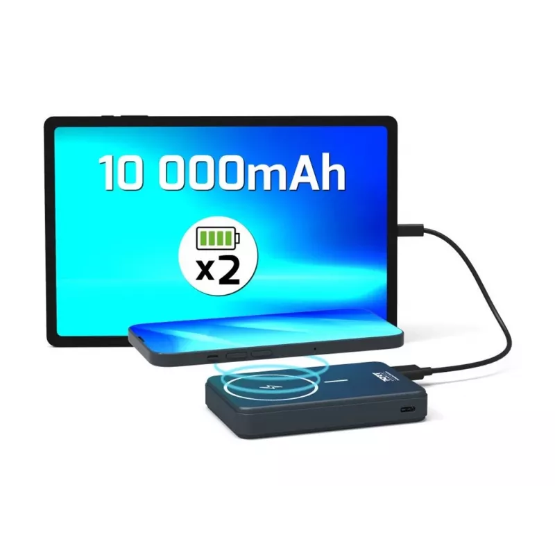 Port Designs 907005 Powerbank 10000 mAh kabelloses Laden Schwarz