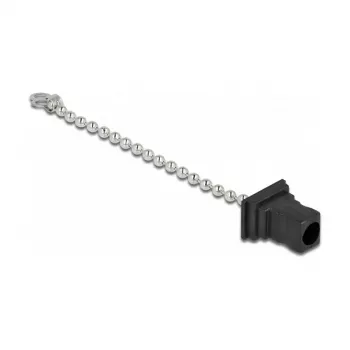 Glasfaser-Staubschutzkappe mit Kette DeLOCK 86847 SC-Stecker schwarz