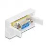 Wandmontierte VGA-Anschlussdose DELOCK 81556, Buchse-auf-Buchse, weiß, ABS, 45×22,5×17,4 mm
