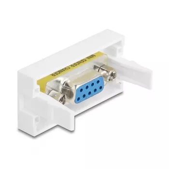Wandmontierte VGA-Anschlussdose DELOCK 81556, Buchse-auf-Buchse, weiß, ABS, 45×22,5×17,4 mm