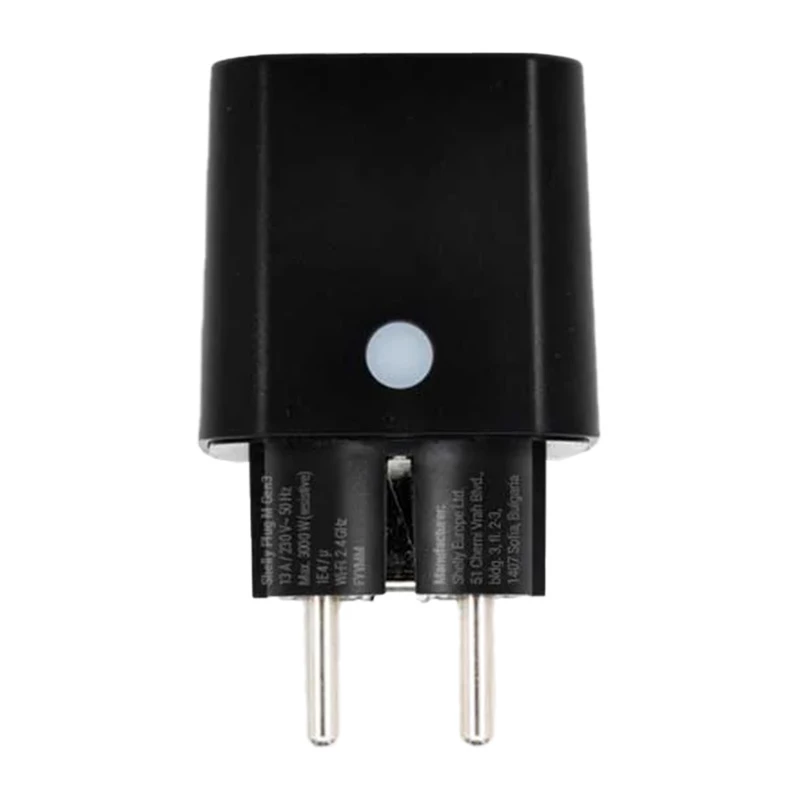 Shelly Plug PM Gen3 Matter 13A Smart-Steckdose, schwarz