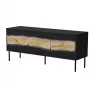 TV-Schrank cama meble INSERTO 3D 143,5x40x61,5 cm schwarz mit LED, Oberseite aus Spanplatte