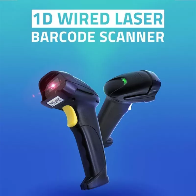 Qoltec 1D Laser Barcode Reader | USB | Schwarz
