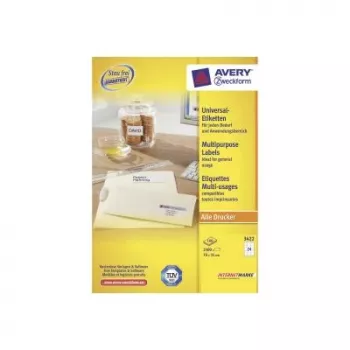 Universaletiketten 70x35mm InkjetLaserCopy A4 100 Blatt 2400 Stück Weiß