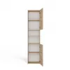Badezimmer-Standschrank Top e shop S40 SONOMA — Eichenfarbener Rahmen, freistehend, 6 Regalböden, 400×300×1700 mm