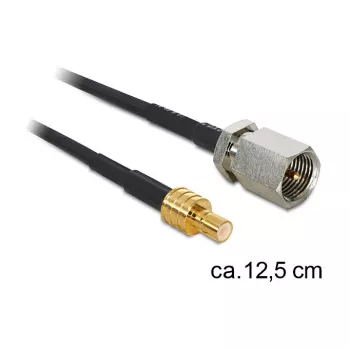 Koaxialkabel DeLOCK 88473 0,125m FME SMB Gold Schwarz