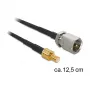 Koaxialkabel DeLOCK 88473 0,125m FME SMB Gold Schwarz