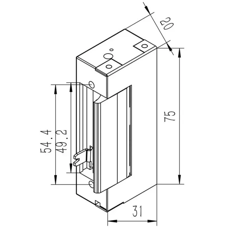 Elektromagnetisches Schloss QOLTEC 52459 12V symmetrisch mit Speicher und Verriegelung