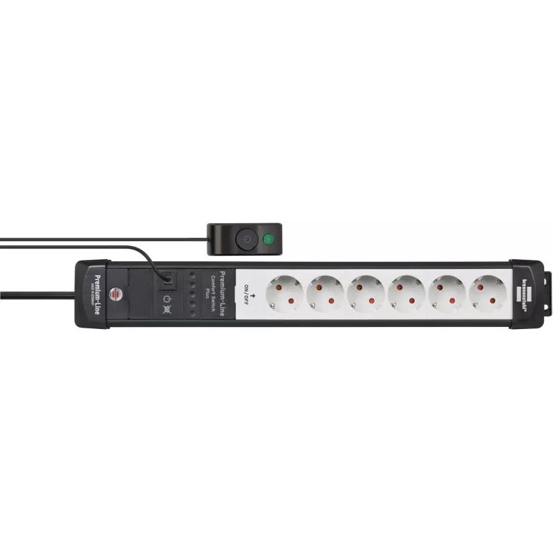 Power Extension Brennenstuhl Premium-Line 3m 6 AC Outlets Indoor Schwarz Grau