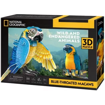 3D Puzzle Cubicfun Blaukehlaras, 88 Teile, Modell 306-DS1097H