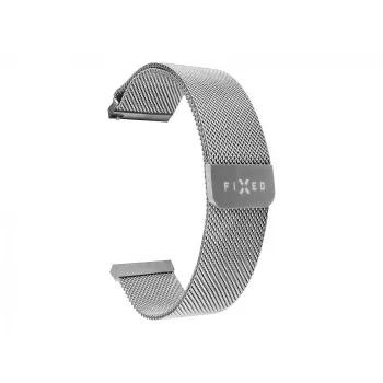 Uhren-Mesh-Armband FIXED FIXMEST-22MM-SL — 22 mm, Schnellverschluss, silber, Edelstahl