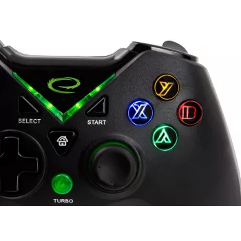 Gamepad Esperanza EGG114K kabelgebunden USB 2.0 schwarz — 12 Tasten, 2 Joysticks, Vibration, für PC & Xbox Series X/S/One