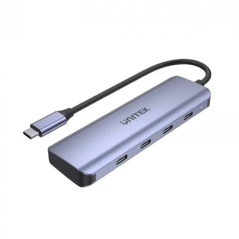 UNITEK uHUB Q4 USB-Hub Typ-C 5000 Mbit/s Grau