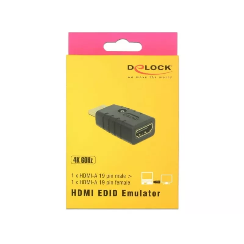 Adapter HDMI (Stecker) > HDMI (Buchse), EDID-Emulator (schwarz)