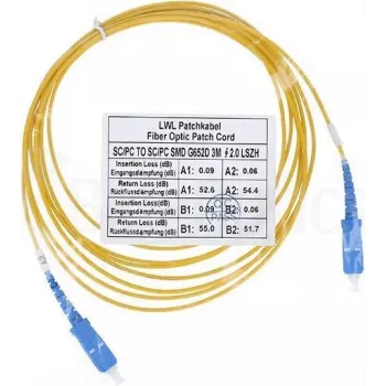 Glasfaserkabel CBO SFP2222BU15MK 15 m SC G.657.A1, gelb