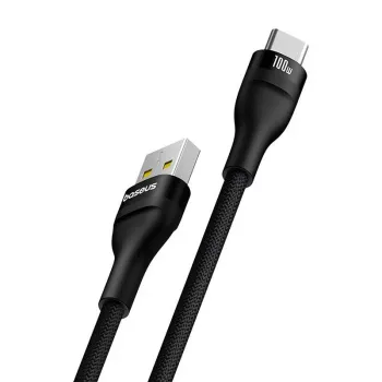 Baseus Flash 2 USB A auf USB C Schnellladekabel 2 m 100 W Schwarz