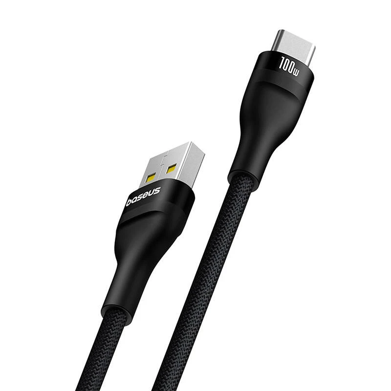 Baseus Flash 2 USB A auf USB C Schnellladekabel 2 m 100 W Schwarz