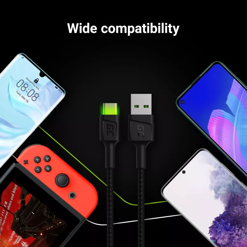 Grün Cell KABGC06 USB-Kabel 1,2 m USB A USB C Schwarz
