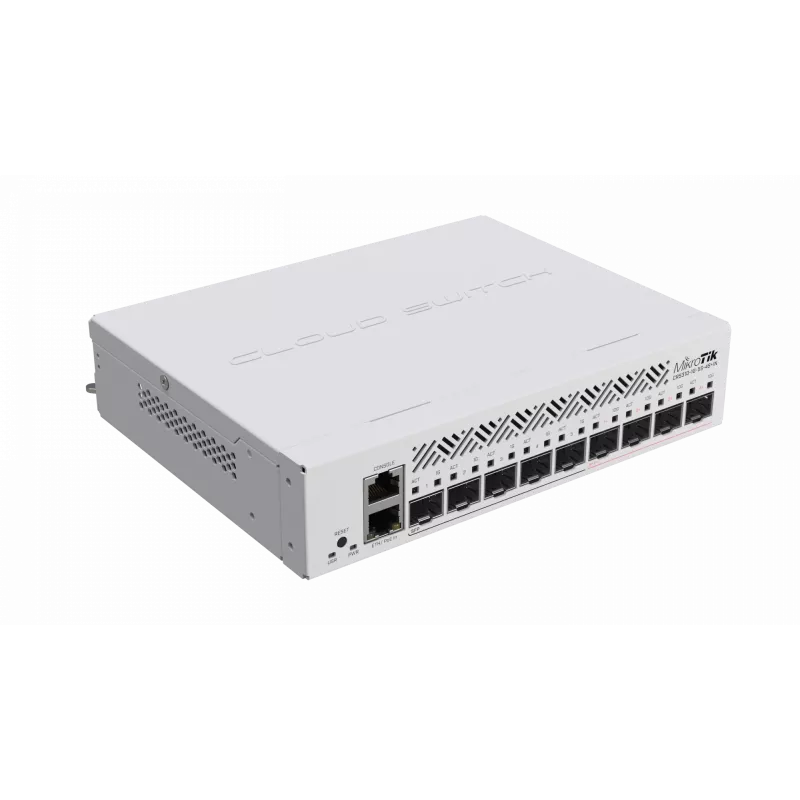 Managed L3 Netzwerk-Switch MikroTik CRS310-1G-5S-4S+IN — 1U, 1x Gigabit, 5x SFP, 4x SFP+, 10G, DC/PoE 18–57V, 20W max