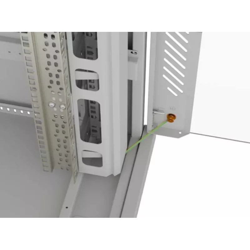 Rack-Schrank LANBERG FF01-8047-12SL 47U 800x1000 mm grau mit vorderen und hinteren Glastüren und Platz für LCD-Panel