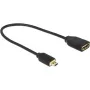 DELOCK Kabel HDMI Micro D Stecker > HDMI A Buchse High Speed mit Ethernet 3D 4K 20cm Premium Slim