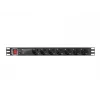 Stromverteilungseinheit LANBERG PDU-PRO-07F-0200-BK — 1U-Rack-PDU, 7 Typ-F-Steckdosen, 16 A, 2 m Kabel, schwarz