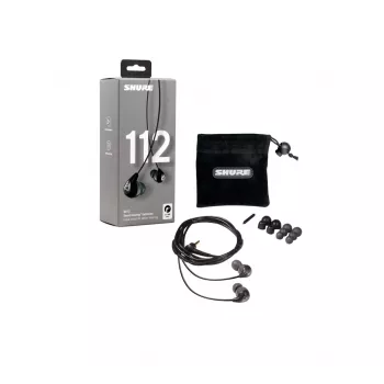 Shure SE112-GR Kabelgebundene In-Ear-Kopfhörer für Anrufe/Musik, Schwarz, Grau
