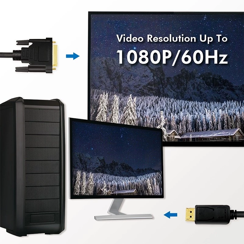 Videokabeladapter LogiLink CV0132 DisplayPort zu DVI 3m Schwarz