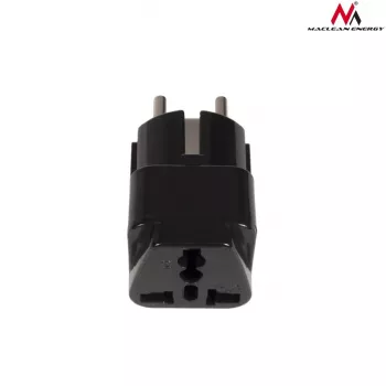 Netzsteckeradapter Maclean MCE155 NEMA 5-15P Typ E FR Schwarz