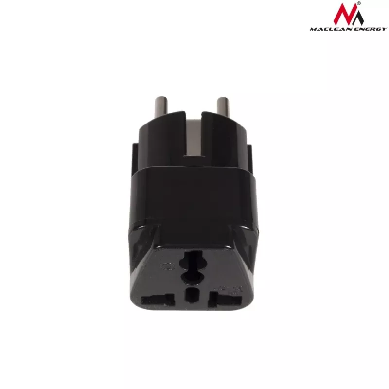 Netzsteckeradapter Maclean MCE155 NEMA 5-15P Typ E FR Schwarz