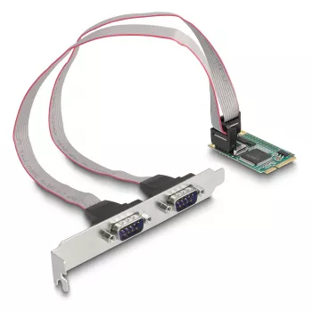 DeLOCK Mini PCIe-Karte Full-Size an 2 x Seriell RS-232 D-Sub 9-polig