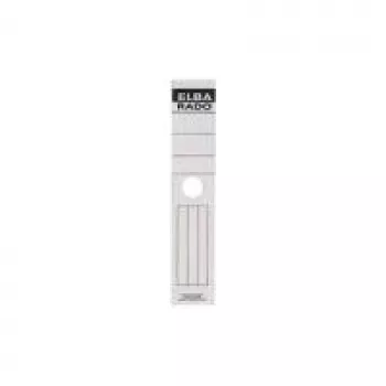 ELBA Ordner-Rückenschild ELBA RADO - lang-schmal, weiß Aufdruck: grau, selbstklebend, Maße: (B)34 x (H)290 mm (04404)