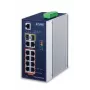 Managed Switch PLANET IGS-4215-8P2T2S — 10x Gigabit RJ-45, 2x SFP, 8x PoE+ (240W), 48–56V DC, L2/L4, IP30, DIN-/Wandmontage