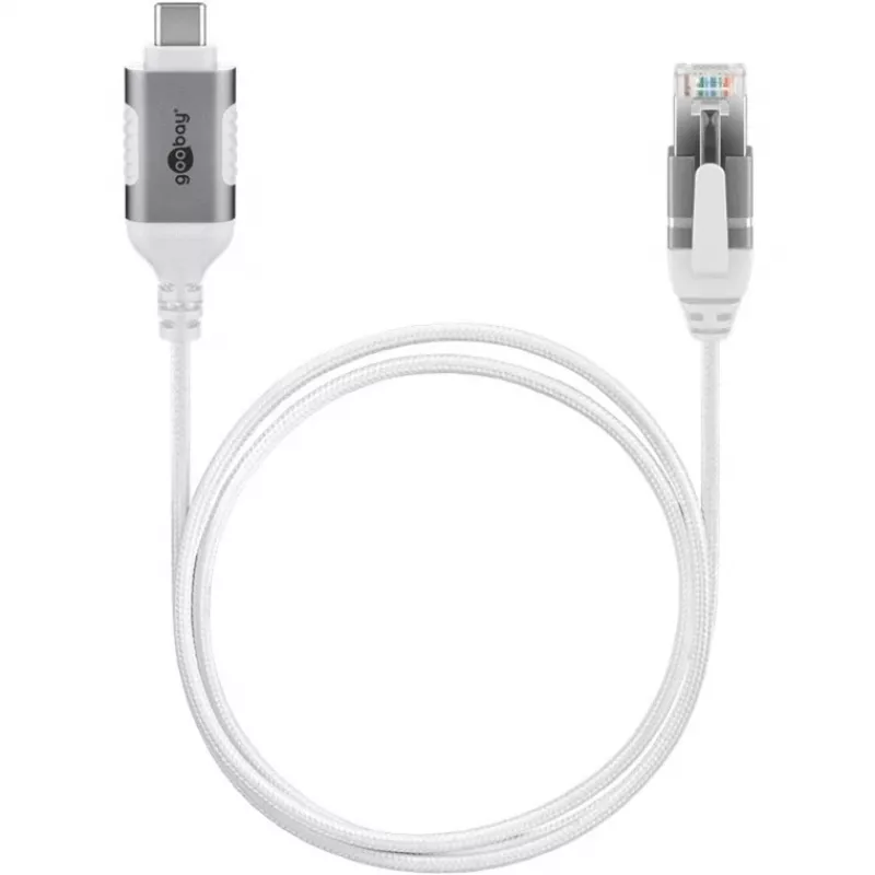 Goobay Ethernet-Kabel USB-C 3.1 zu RJ45 schlank 2 m - verbindet Router oder Modem (74387)