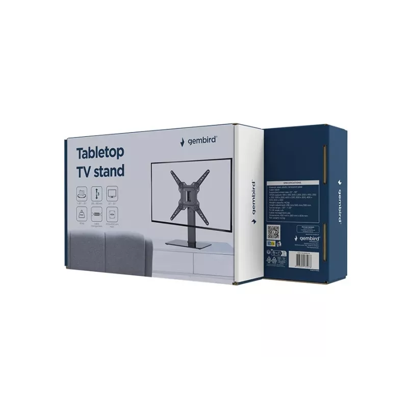 Gembird TVS-D55S-01 Tisch-TV-Ständer (drehbar), 23 - 55, schwarz